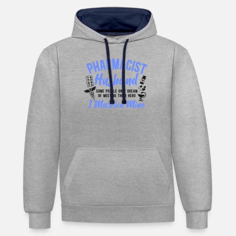 Pharmacy Tech Technician - Contrast hoodie - heather grey/navy