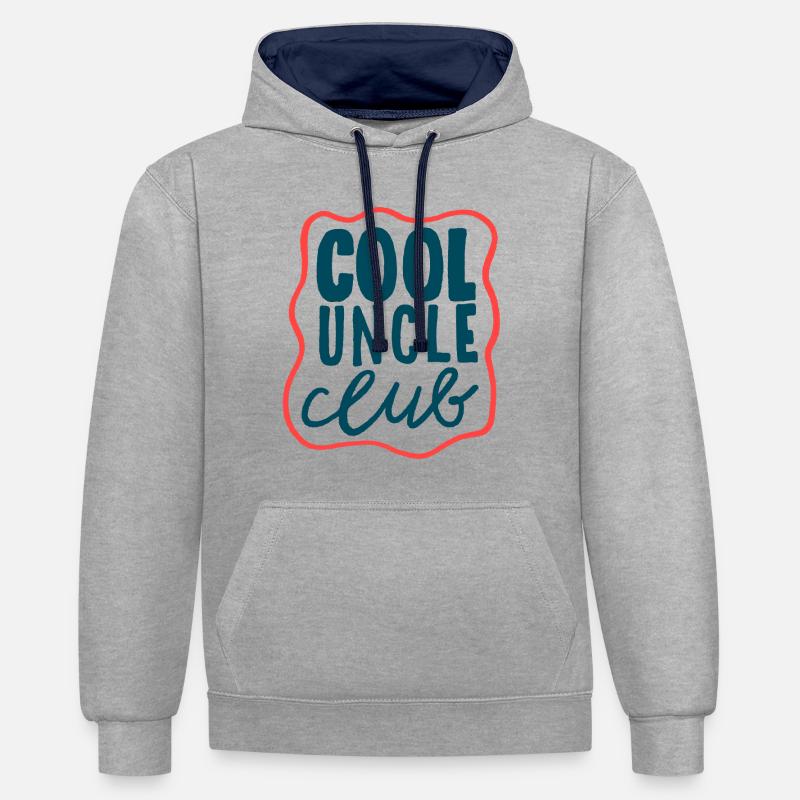 Cool Uncle Club - Déclaration de Cooles - Sweat à capuche contrasté - gris chiné/bleu marine