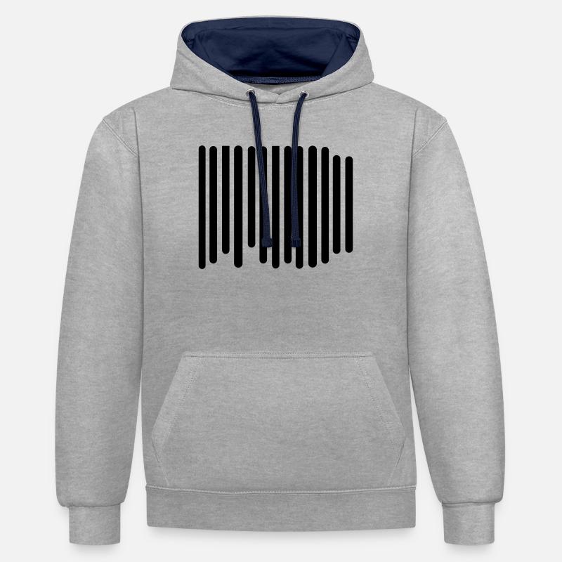 barcode - Contrast hoodie - heather grey/navy