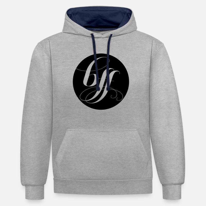 conception de BFF - Sweat à capuche contrasté - gris chiné/bleu marine