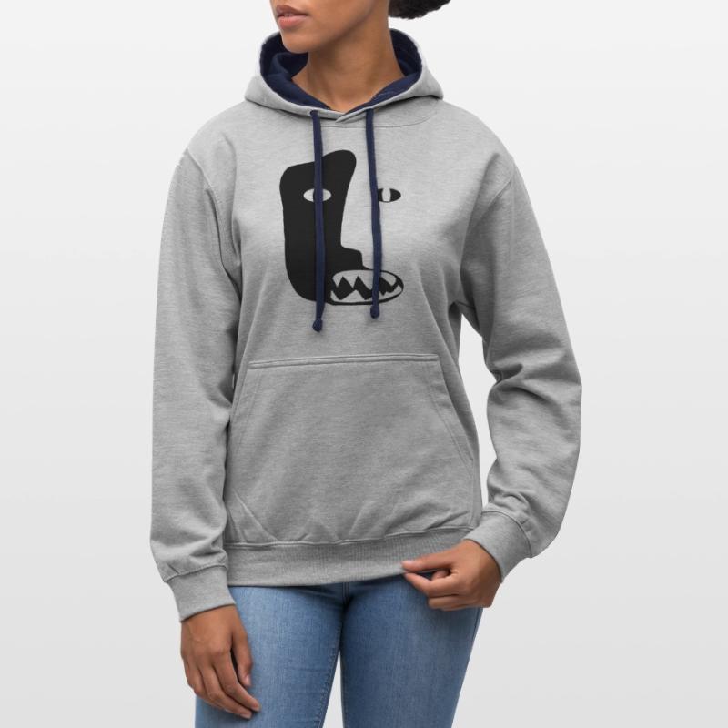 doubleface head heads double head devil phantom # Contrast hoodie