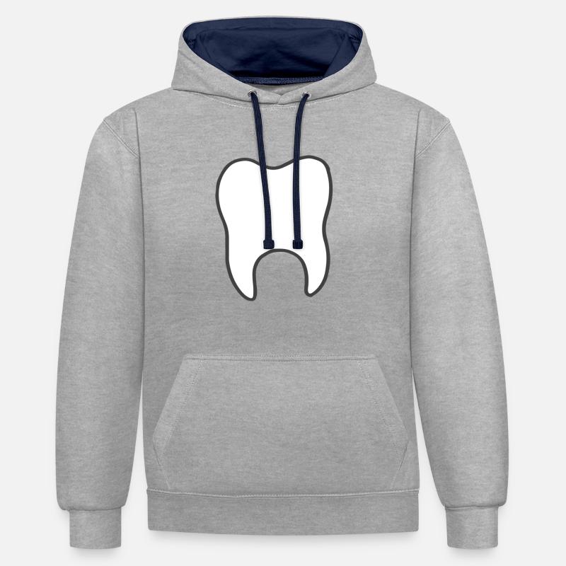 dent - Sweat à capuche contrasté - gris chiné/bleu marine