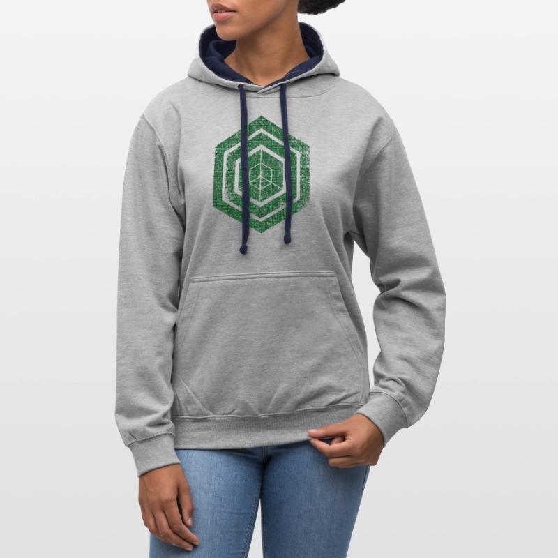 hexagon programming programmer coding geometric Contrast hoodie
