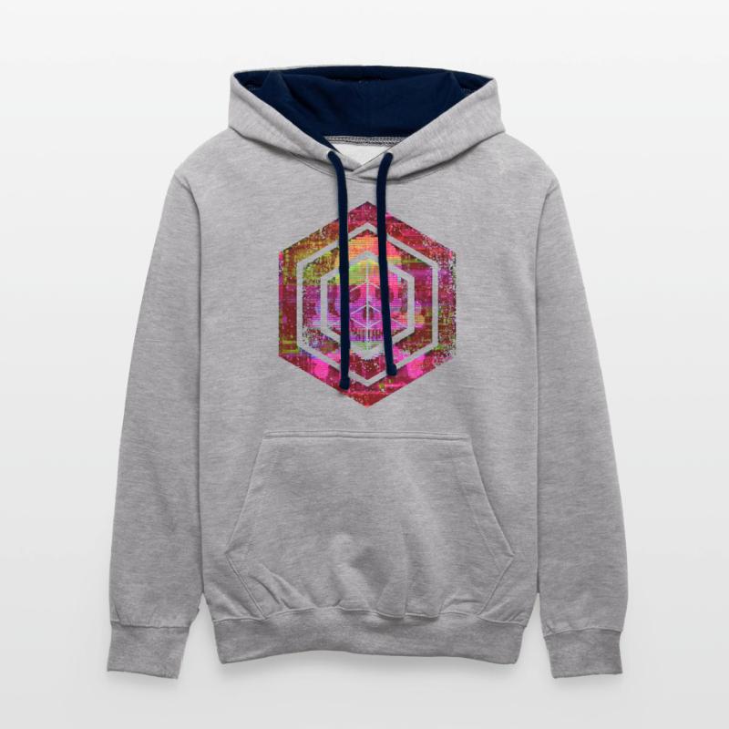 hexagon programming programmer coding geometric Contrast hoodie
