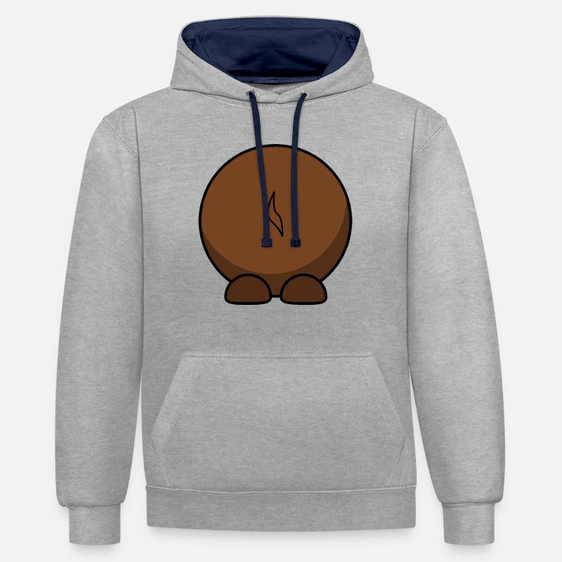 Gnu par derrière. idée cadeau - Sweat à capuche contrasté - gris chiné/bleu marine