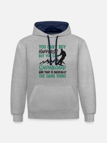 Snowboarding Snowboard You Can'T - Contrast hoodie - heather grey/navy