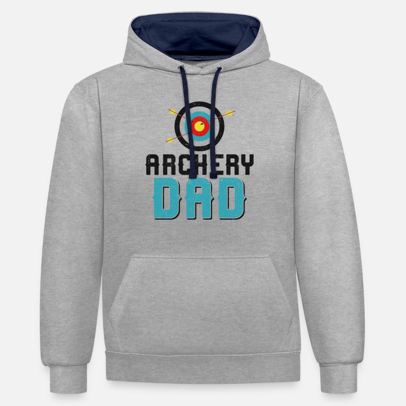 Archer Archer Archer Papa Père - Sweat à capuche contrasté - gris chiné/bleu marine