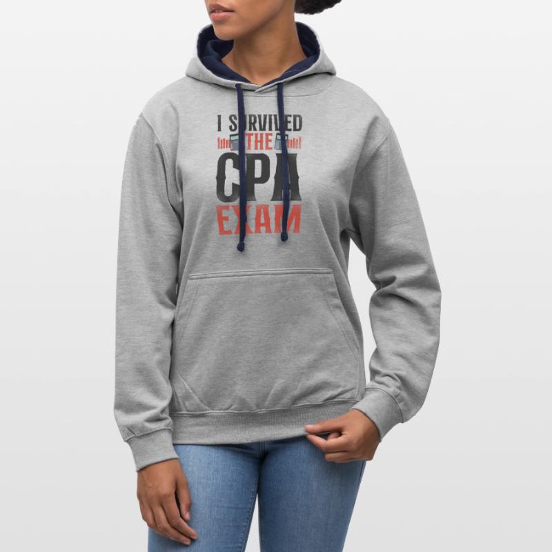 Comptable Comptable Comptable Comptabilité Sweat à capuche contrasté