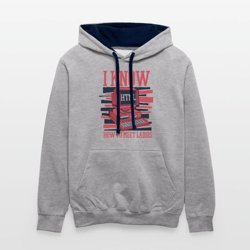 Je sais chaud pour rencontrer des dames Developer Coder Sweat à capuche contrasté