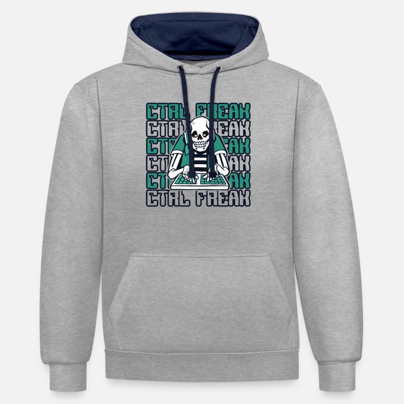 CTRL Freak Softwareentwickler Developer - Kontrast-Hoodie - Grau meliert/Navy