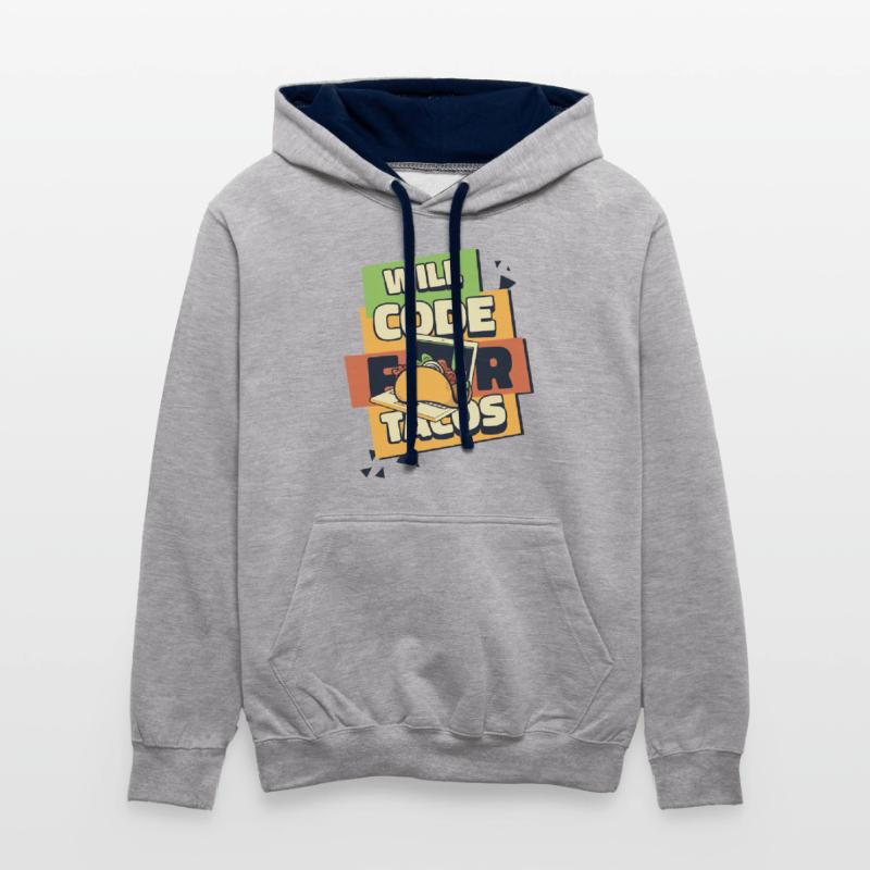 Will Code For Tacos Developer Coder Programmierer Kontrast-Hoodie