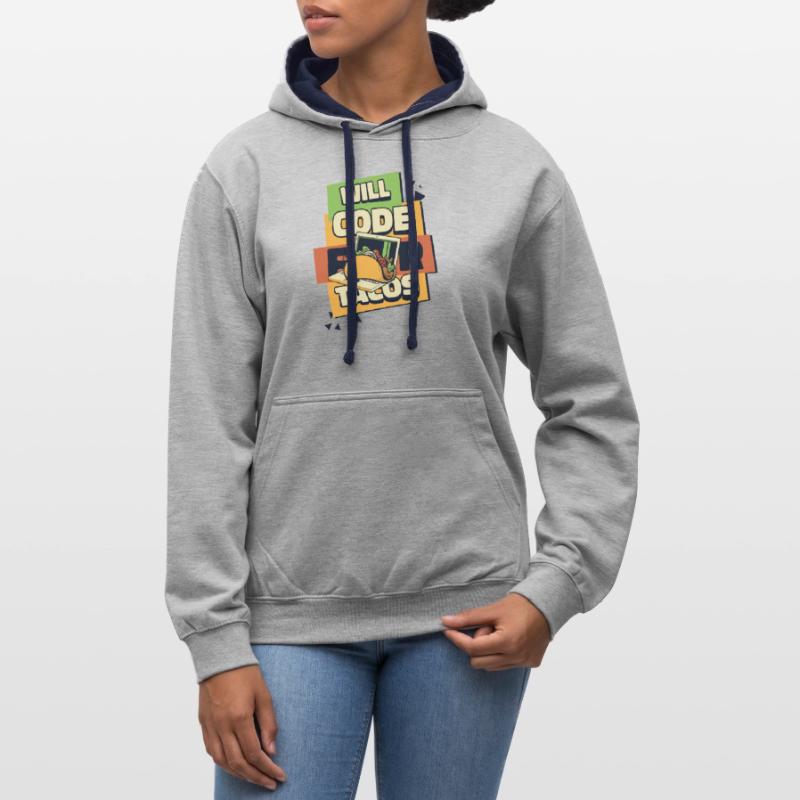 Will Code For Tacos Developer Coder Programmierer Kontrast-Hoodie