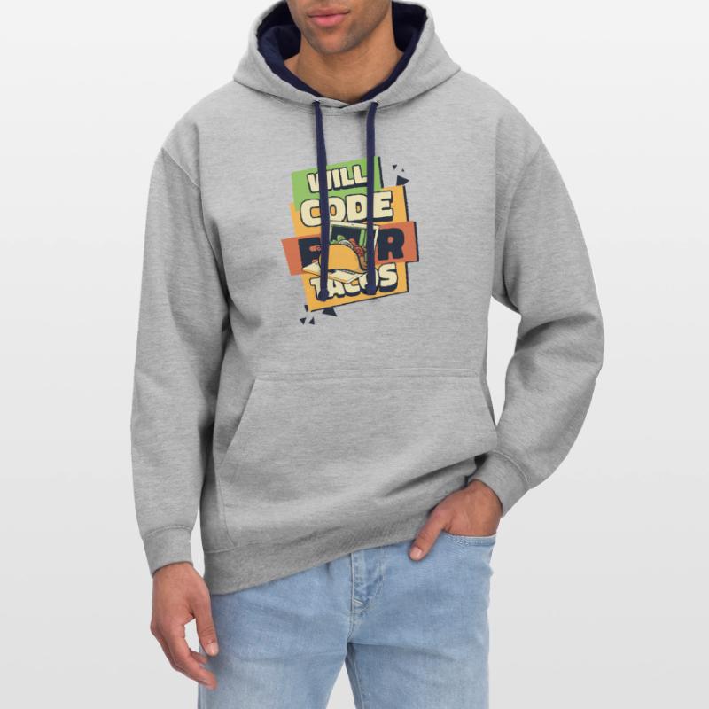 Will Code For Tacos Developer Coder Programmierer Kontrast-Hoodie