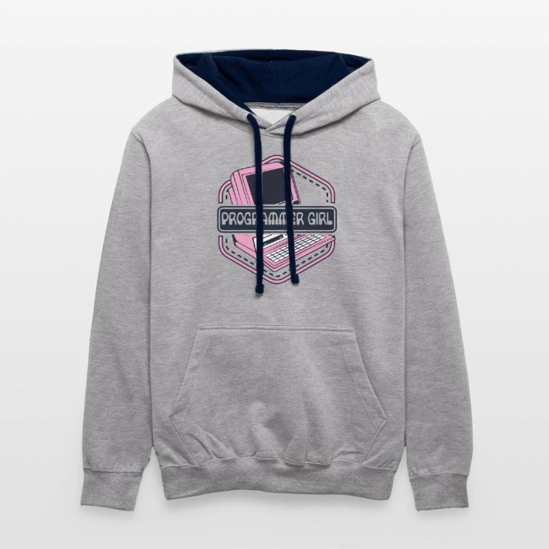 Programmer Girl Software Engineer Developer Contrast hoodie
