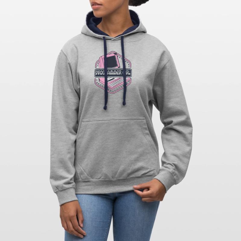 Programmer Girl Software Engineer Developer Contrast hoodie