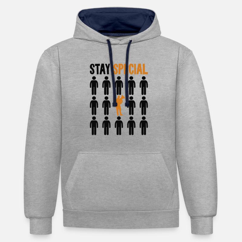 Séjour spécial Euphoniumiste Instrument Euphoniste - Sweat à capuche contrasté - gris chiné/bleu marine