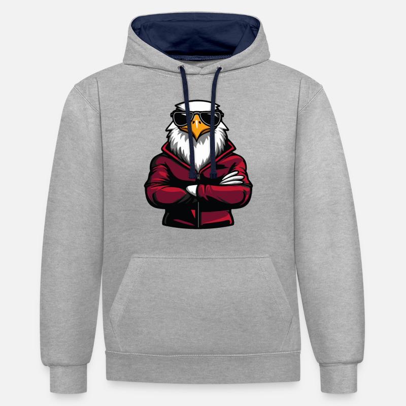 Eagle Comic - Contrast hoodie - heather grey/navy
