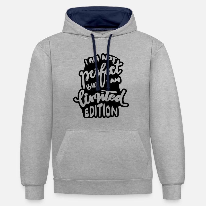 Pas parfait mais un spécimen rare * - Sweat à capuche contrasté - gris chiné/bleu marine
