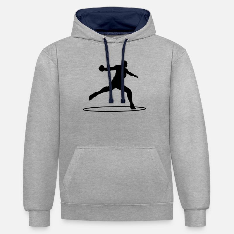 Lanceur de disque - Sweat à capuche contrasté - gris chiné/bleu marine