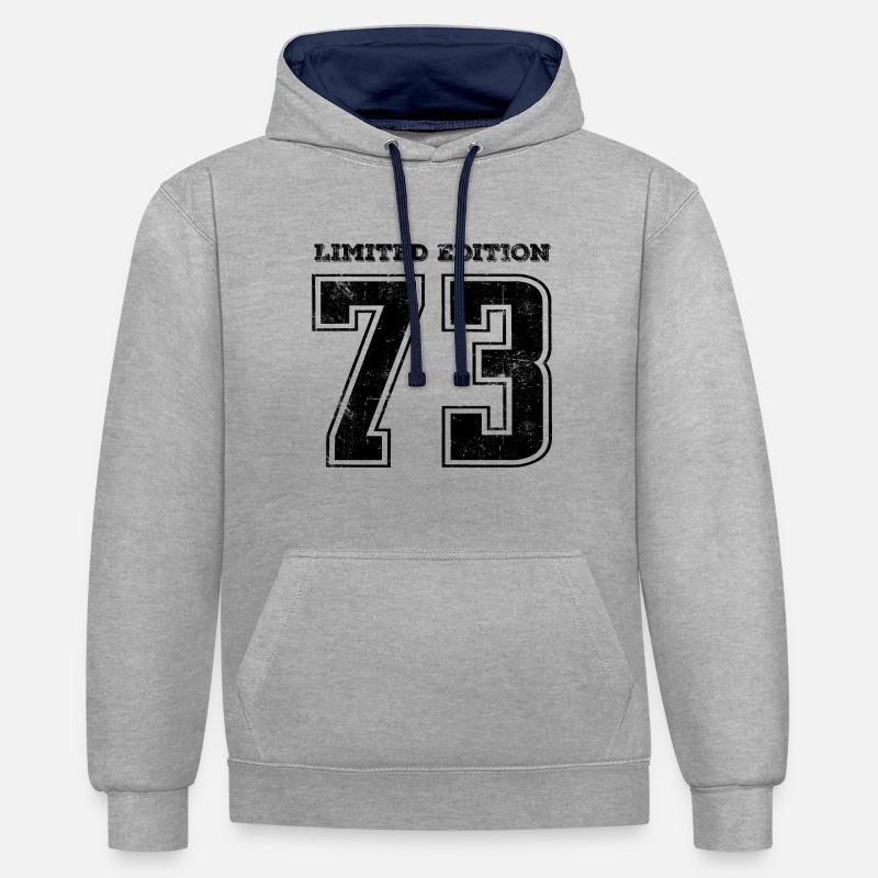 Millésime 1973 - Sweat à capuche contrasté - gris chiné/bleu marine