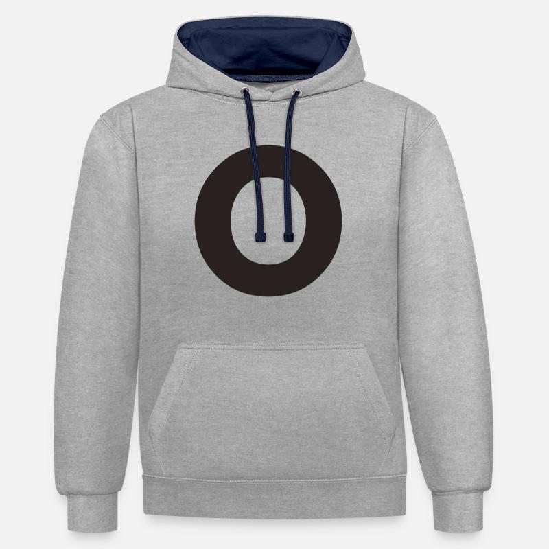 O - Sweat à capuche contrasté - gris chiné/bleu marine