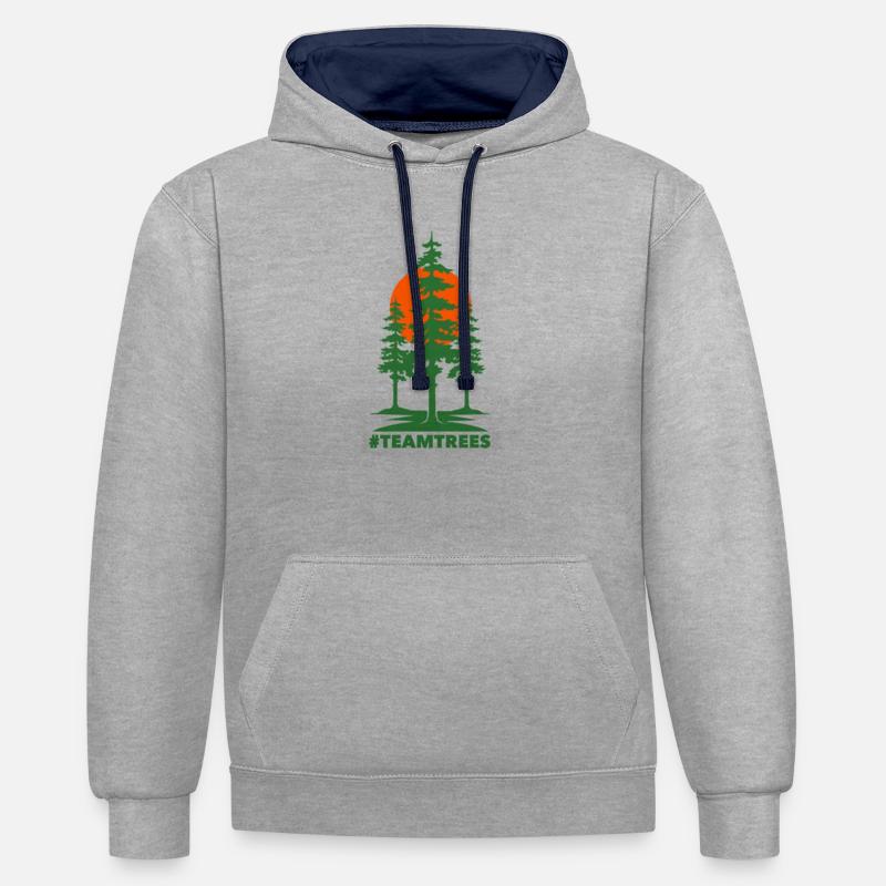 Équipe Arbres Marchandise - Sweat à capuche contrasté - gris chiné/bleu marine