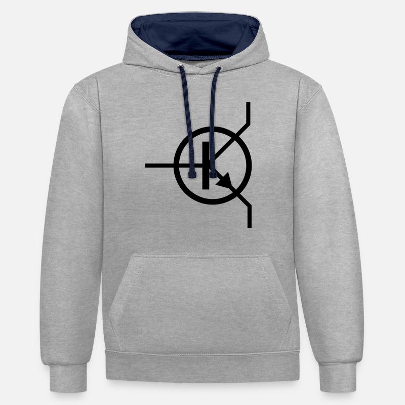 Transistor - Sweat à capuche contrasté - gris chiné/bleu marine