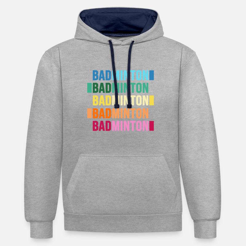 badminton badminton-badminton de rêve - Sweat à capuche contrasté - gris chiné/bleu marine