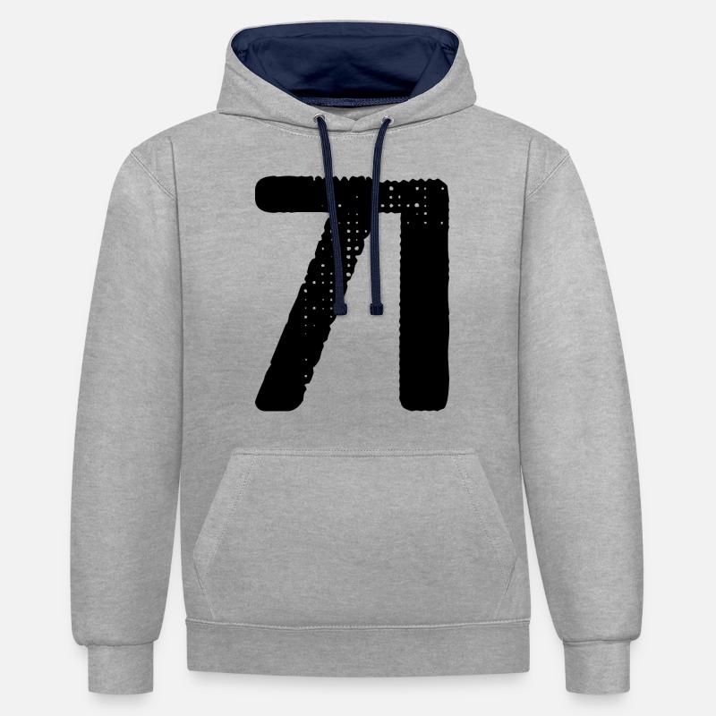 Maillot à 71 numéros - Sweat à capuche contrasté - gris chiné/bleu marine