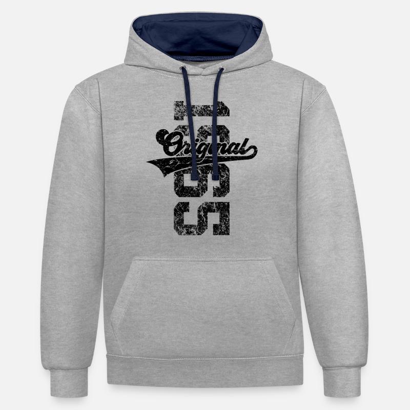 61E ANNIVERSAIRE ORIGINAL 1965 - Sweat à capuche contrasté - gris chiné/bleu marine