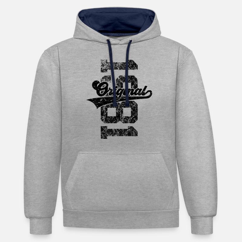 45E ANNIVERSAIRE ORIGINAL 1981 - Sweat à capuche contrasté - gris chiné/bleu marine