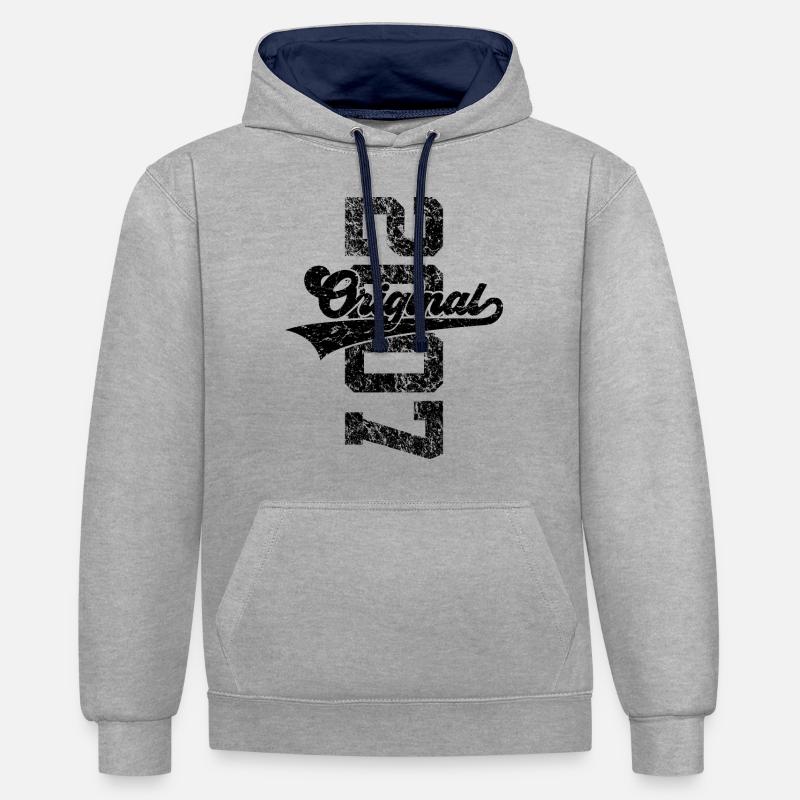 19E ANNIVERSAIRE ORIGINAL 2007 - Sweat à capuche contrasté - gris chiné/bleu marine