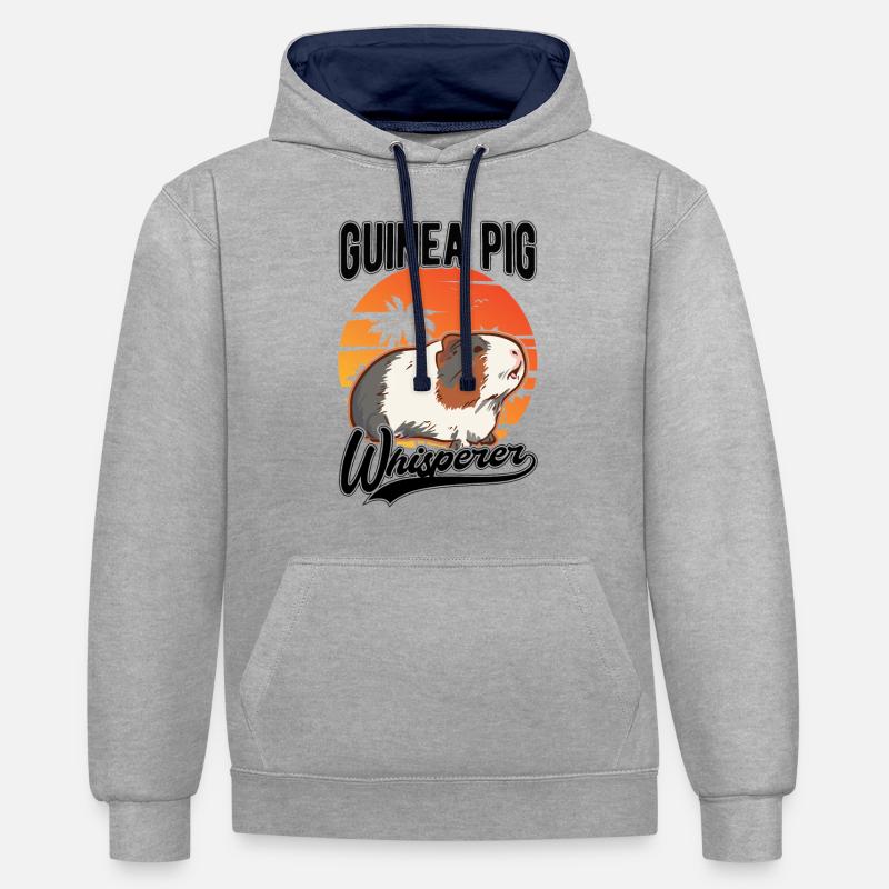 Chuchoteur de cochon d’Inde - Sweat à capuche contrasté - gris chiné/bleu marine