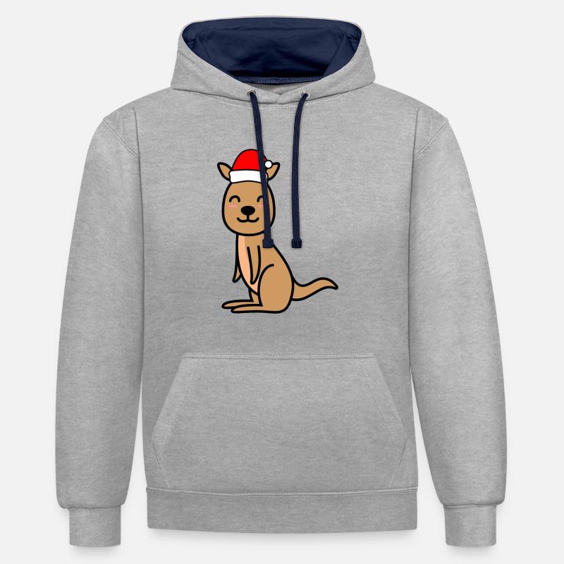 Kangourou BD Noël Noël - Sweat à capuche contrasté - gris chiné/bleu marine