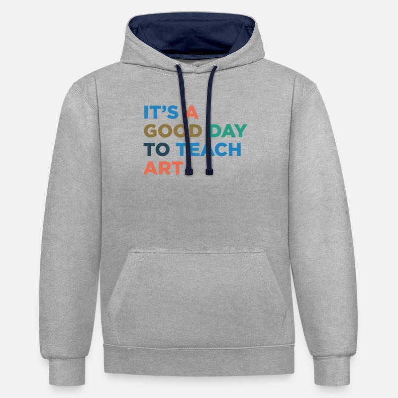 Enseigner les professeurs d’art - Sweat à capuche contrasté - gris chiné/bleu marine