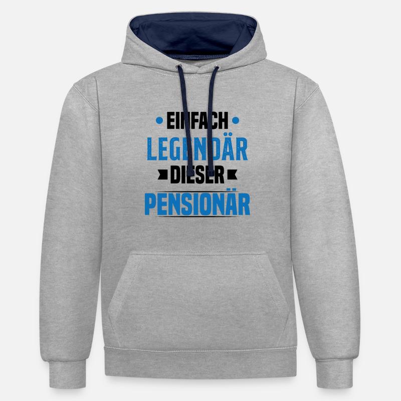 simplement légendaire ce retraité - Sweat à capuche contrasté - gris chiné/bleu marine