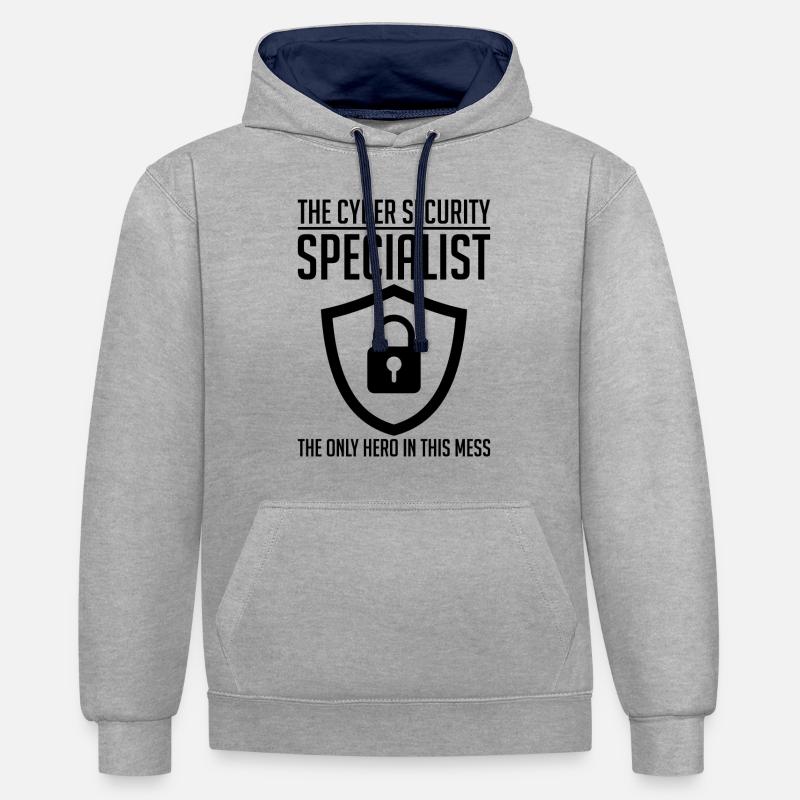 Cybersecurity Computer Security Cybersecurity - Contrast hoodie - heather grey/navy