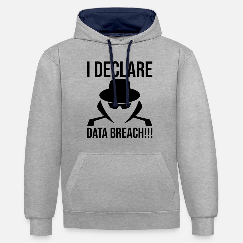 Cybersecurity Computersicherheit Cybersecurity - Kontrast-Hoodie - Grau meliert/Navy