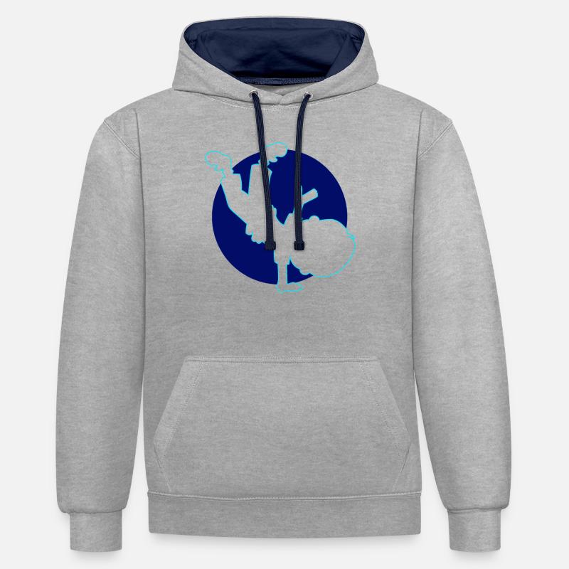 Breakdancer Breakdance Danseurs - Sweat à capuche contrasté - gris chiné/bleu marine