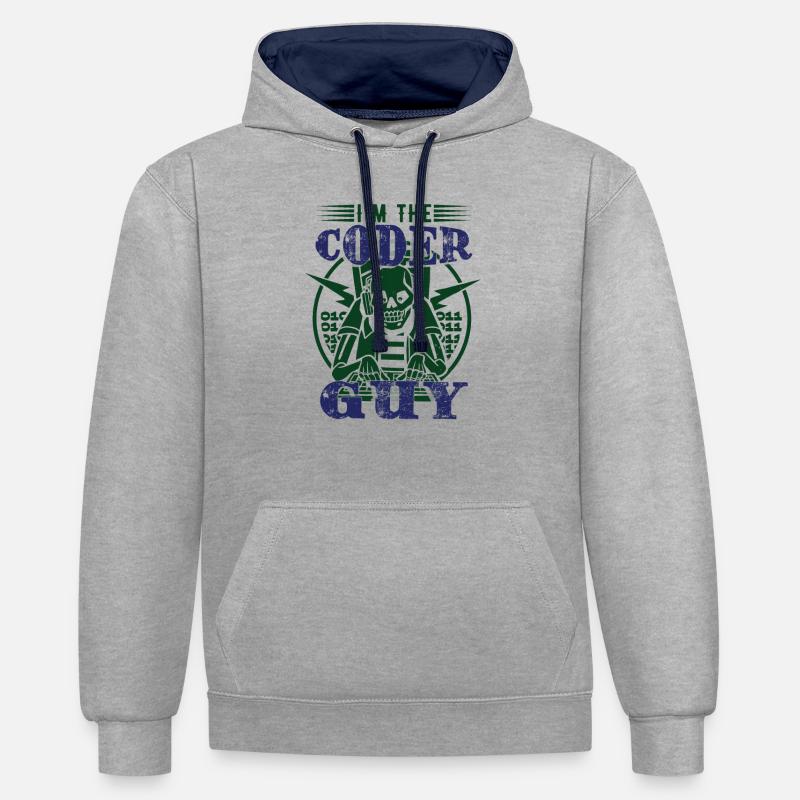I'm The Coder Guy - Contrast hoodie - heather grey/navy