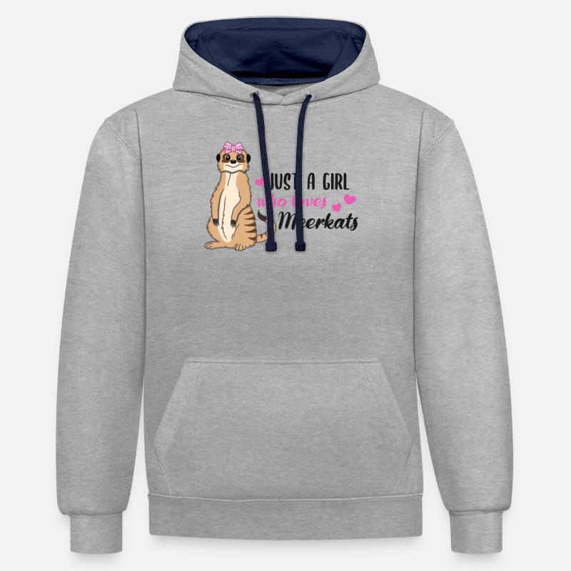 Erdmännchen Spruch Geschenk Damen Mädchen - Kontrast-Hoodie - Grau meliert/Navy