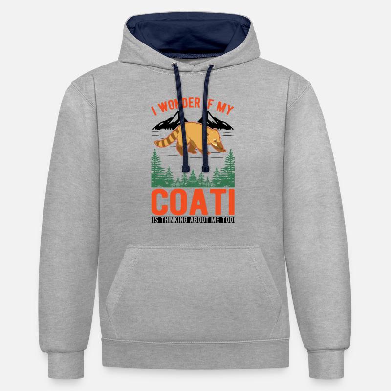 Coati Cadeau Coati Proboscis - Sweat à capuche contrasté - gris chiné/bleu marine