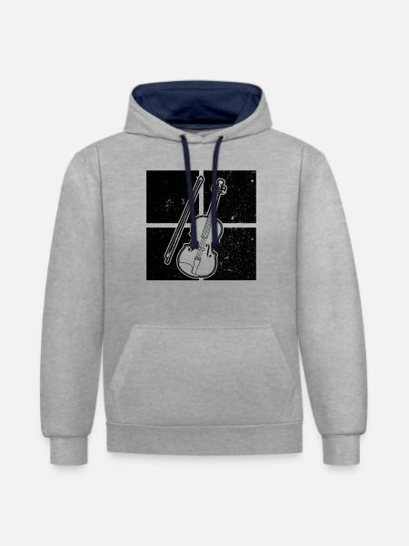 Violin Violinist Violinist - Contrast hoodie - heather grey/navy