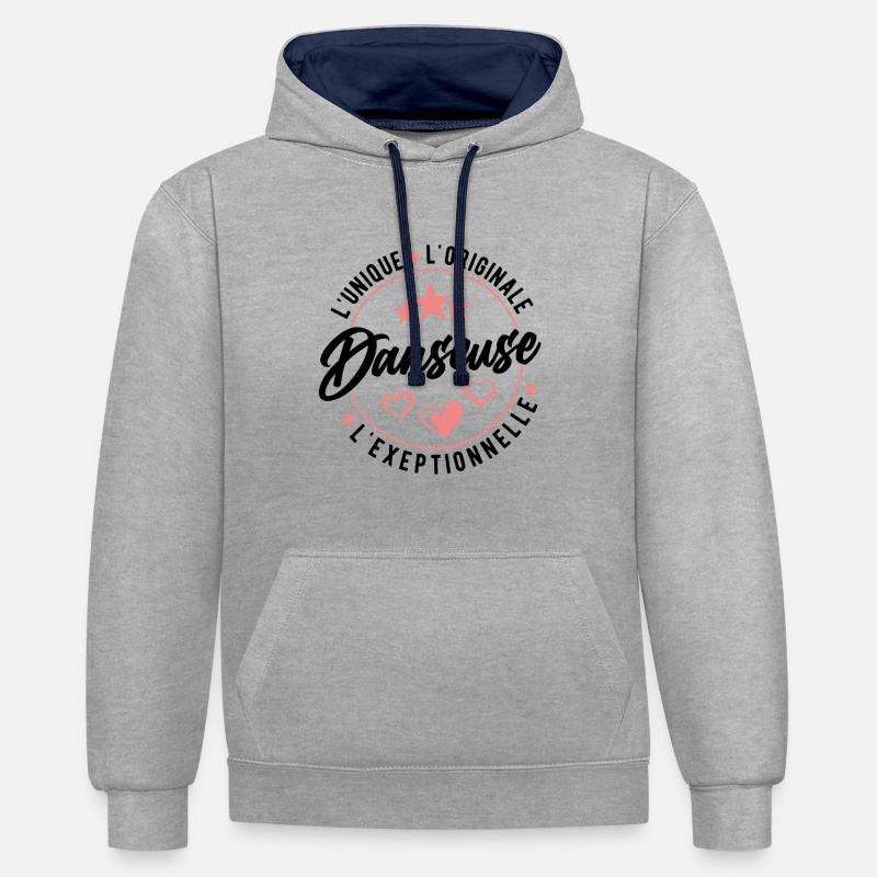 Danseuse L'unique L'originale L'exeptionnelle - Sweat à capuche contrasté - gris chiné/bleu marine