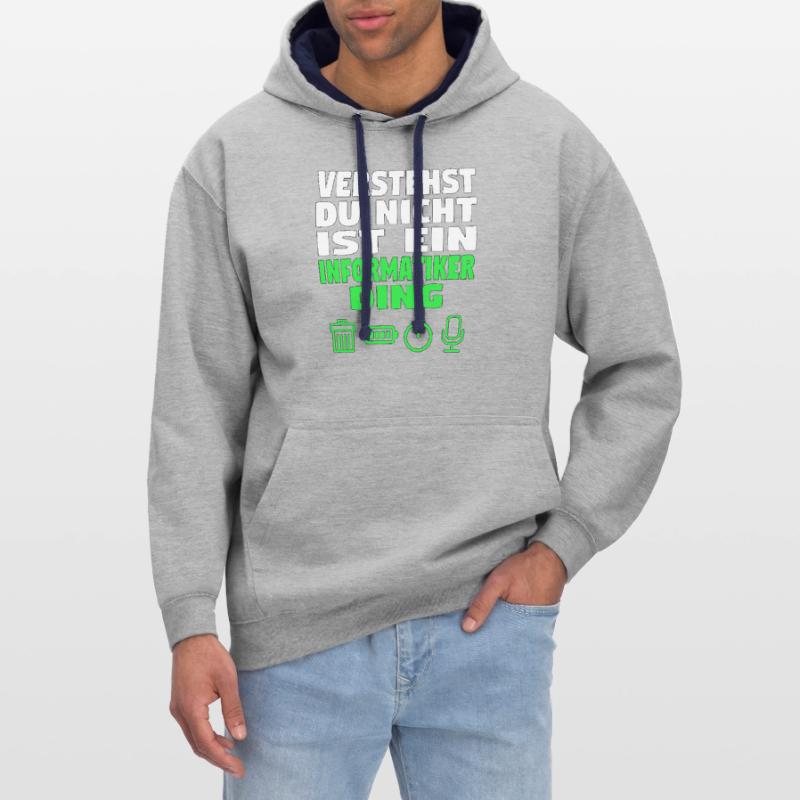 Informatik Computer Programmierer Entwickler Coder Kontrast-Hoodie