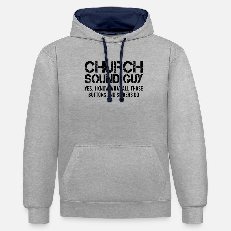 Tontechniker Musik Audio Technik - Kontrast-Hoodie - Grau meliert/Navy