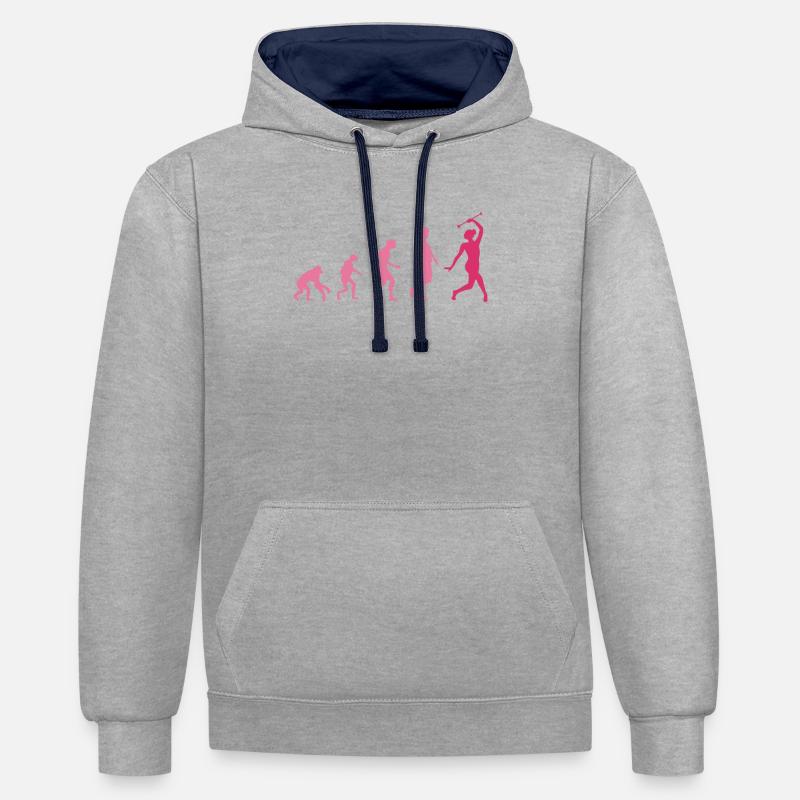 Gymnastique Evolution Danse Gymnastique - Sweat à capuche contrasté - gris chiné/bleu marine