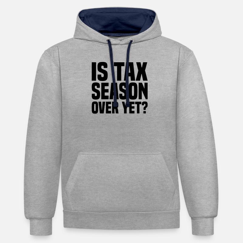 Auditeur comptable - Sweat à capuche contrasté - gris chiné/bleu marine