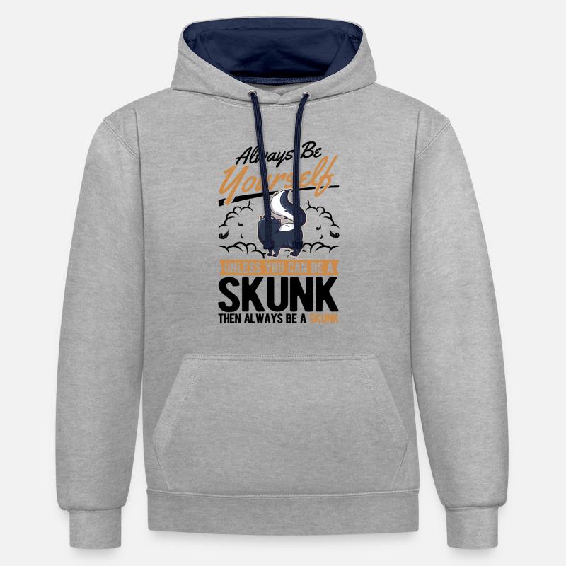 Sois toujours toi-même Skunk Stinkntier - Sweat à capuche contrasté - gris chiné/bleu marine