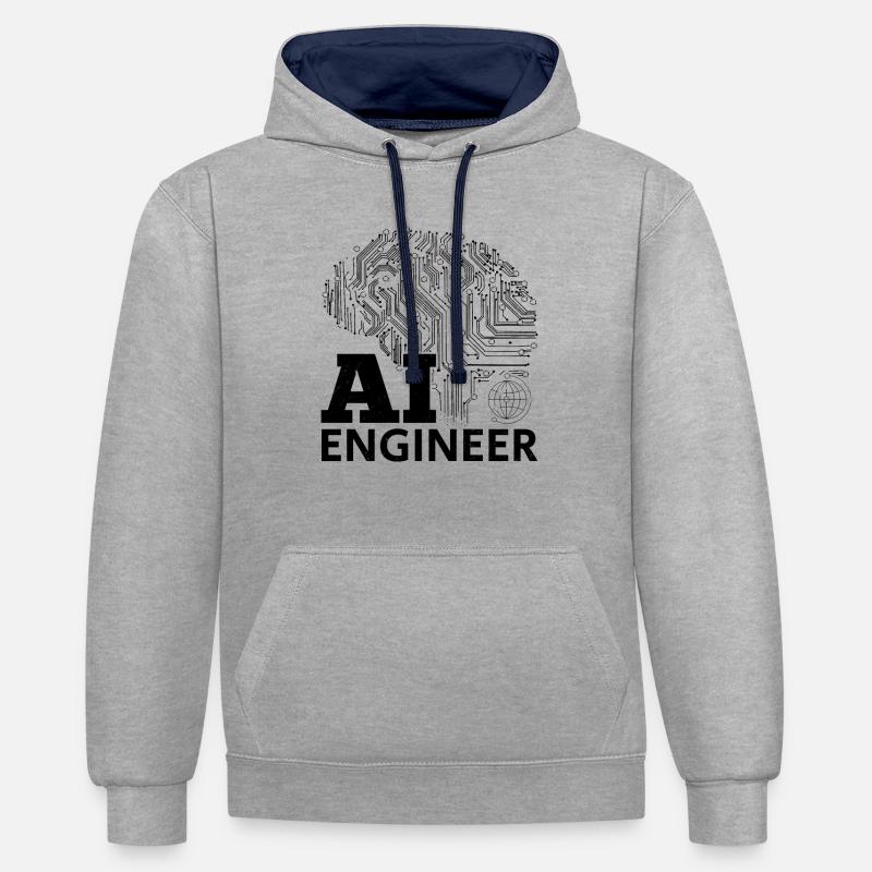 AI Engineer - Artificial Intelligence Engineer - Contrast hoodie - heather grey/navy